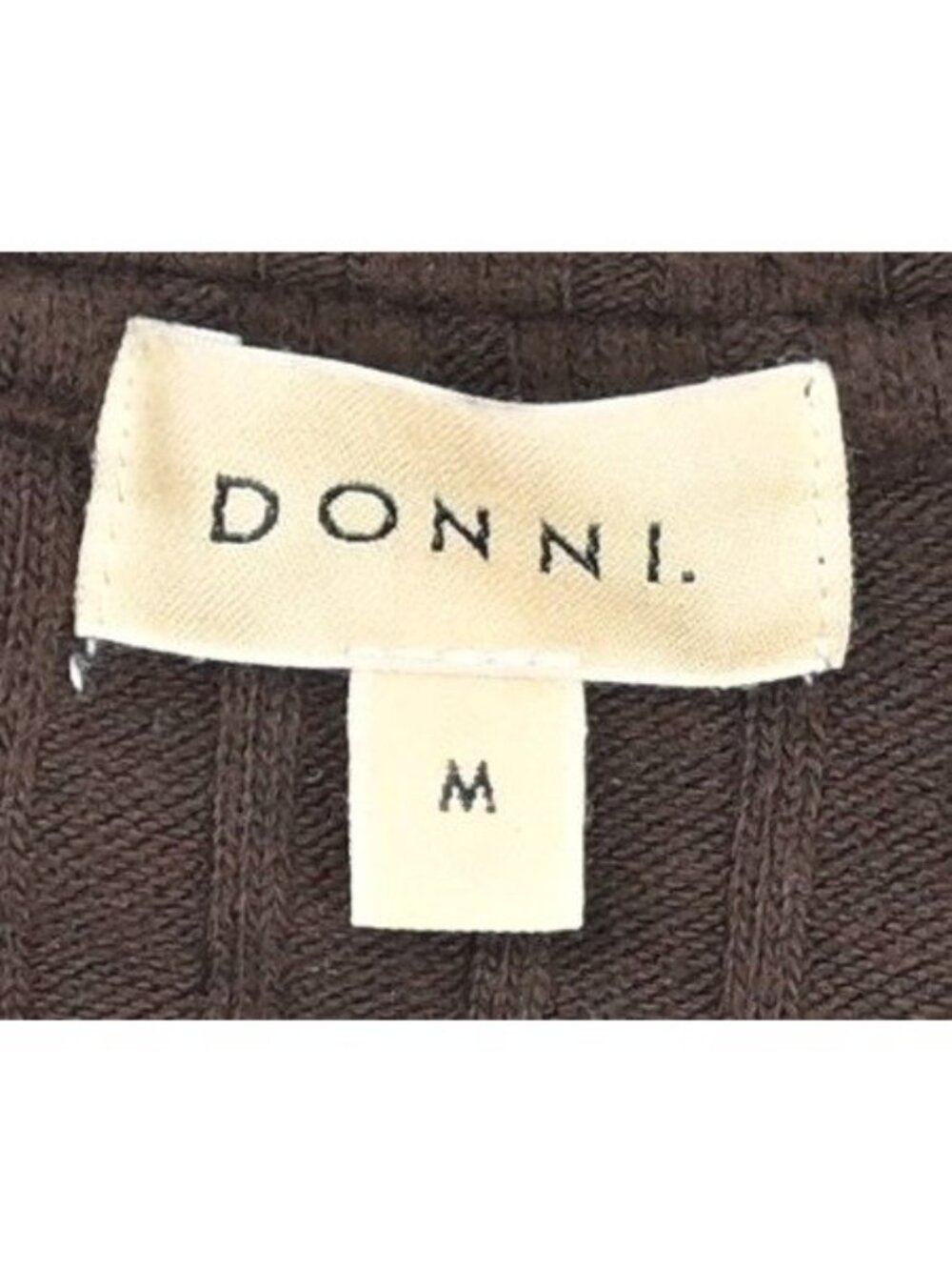 DONNI. Brown Ribbed Button-Front Cardigan - Picture 3 of 5